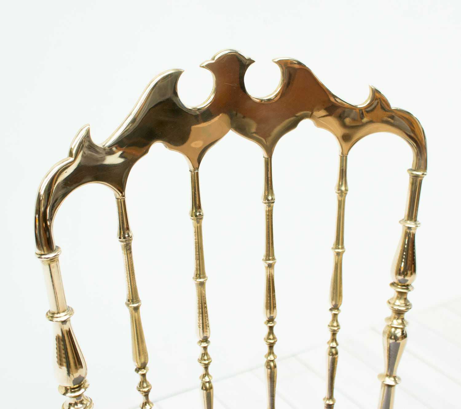 Italian Chiavari brass & blue velvet chair, 1950s