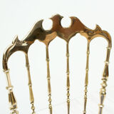 Italian Chiavari brass & blue velvet chair, 1950s