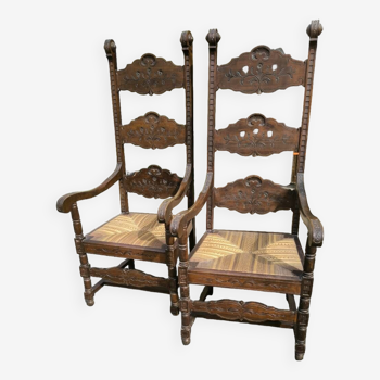 Paire de grand et gros fauteuils fin du XIX siècle