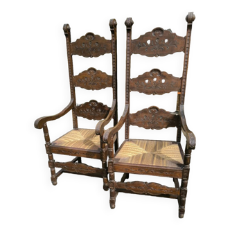 Pair of large and large armchairs from the end of the 19th century