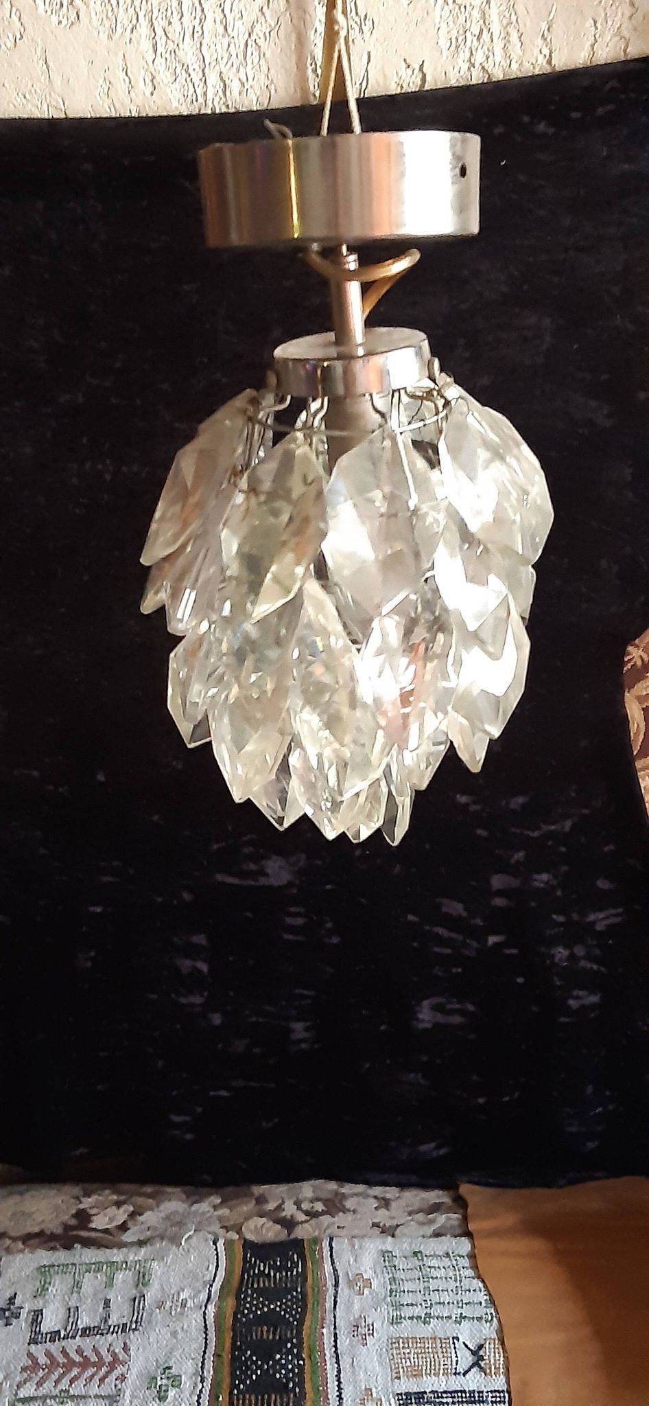 Lustre pampilles glycine / verre / cristal