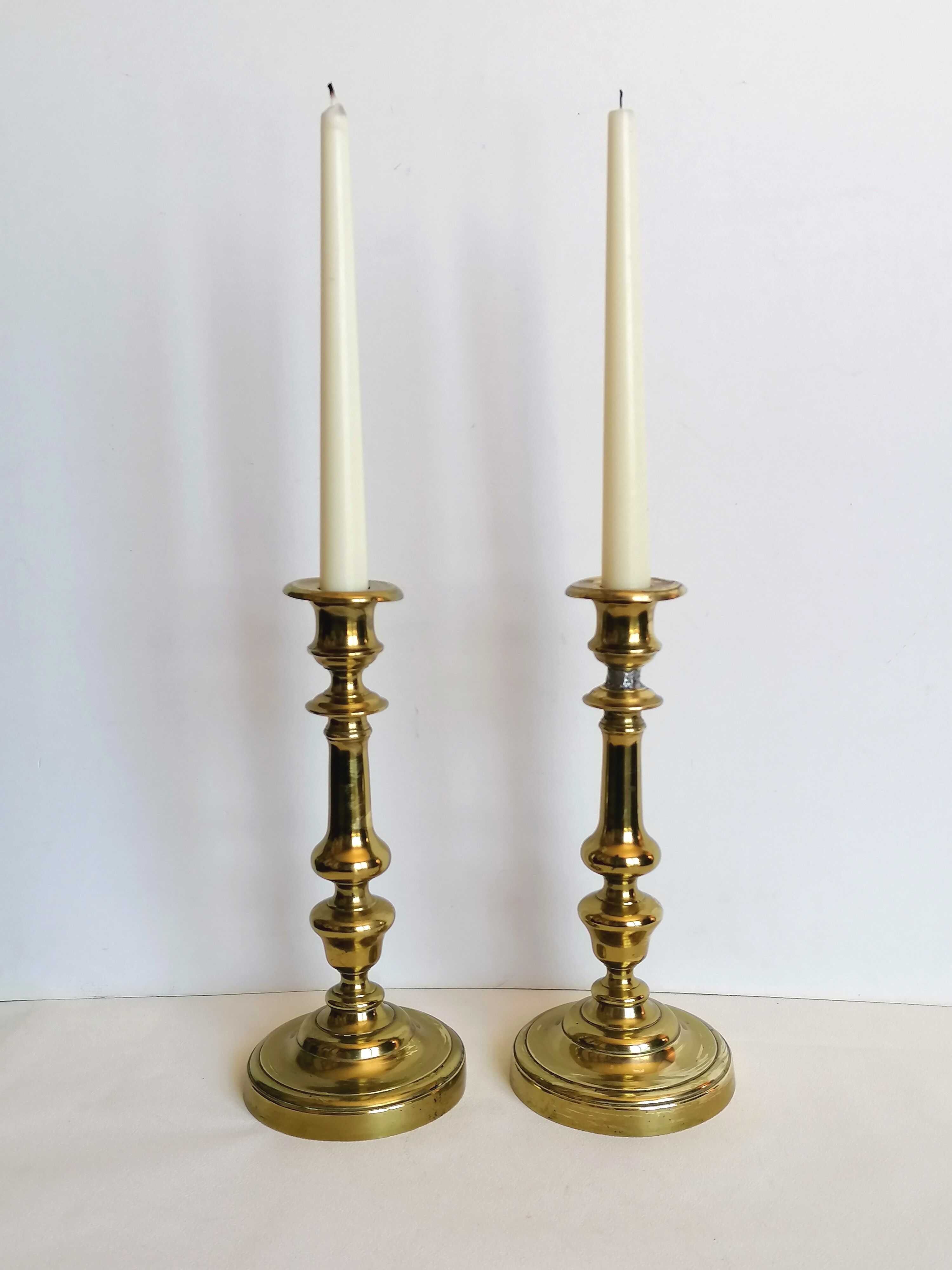 Pair of brass candlesticks