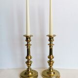 Pair of brass candlesticks
