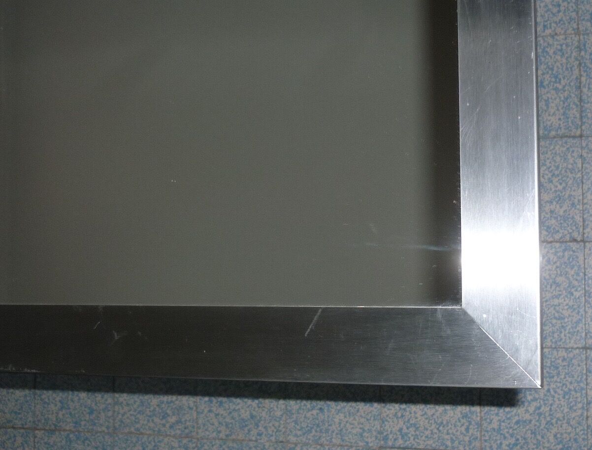 Miroir rectangulaire moderne cadre en acier brossé