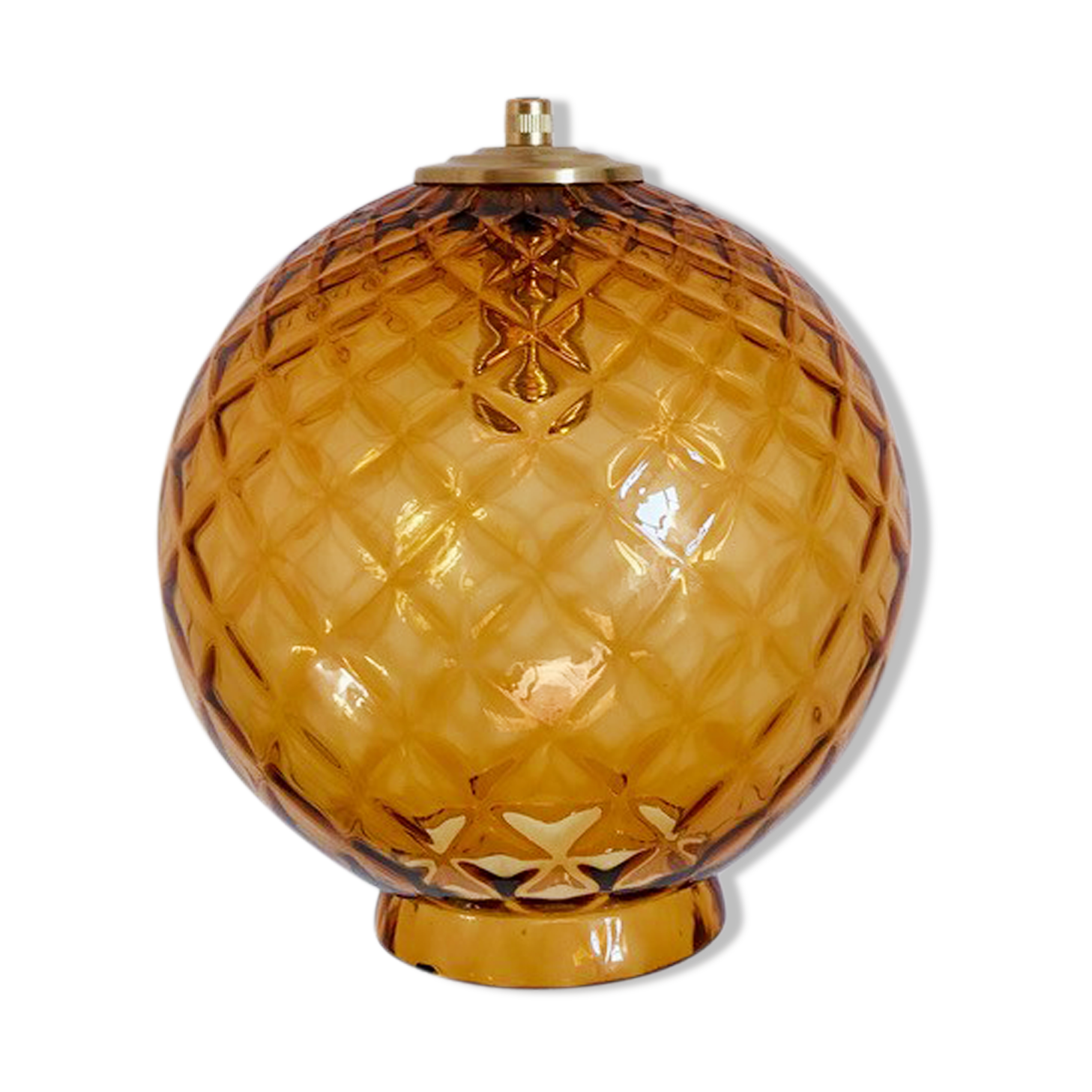 Amber glass globe suspension