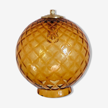 Amber glass globe suspension