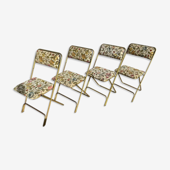 Series of 4 folding chairs Lafuma