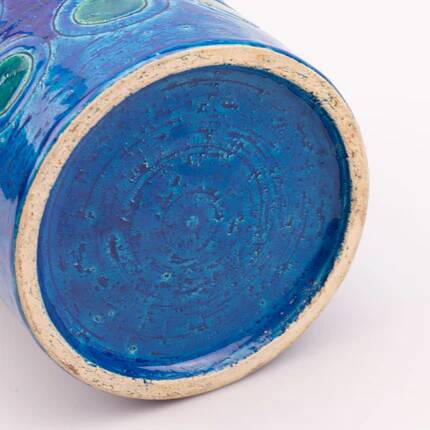 Vintage Bitossi Rimini Blu vase in blue enamel - Aldo Londi 1960s