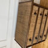 Rattan chest of drawers, Maugrion 1960