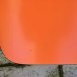 Set of 6 vintage orange formica chairs, 70s
