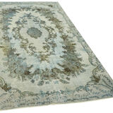 Handwoven 1980s 169 cm x 283 cm blue rug