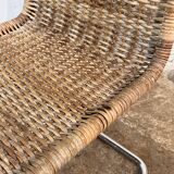 Ensemble de 4 chaises mr10 en rotin de mies van der rohe