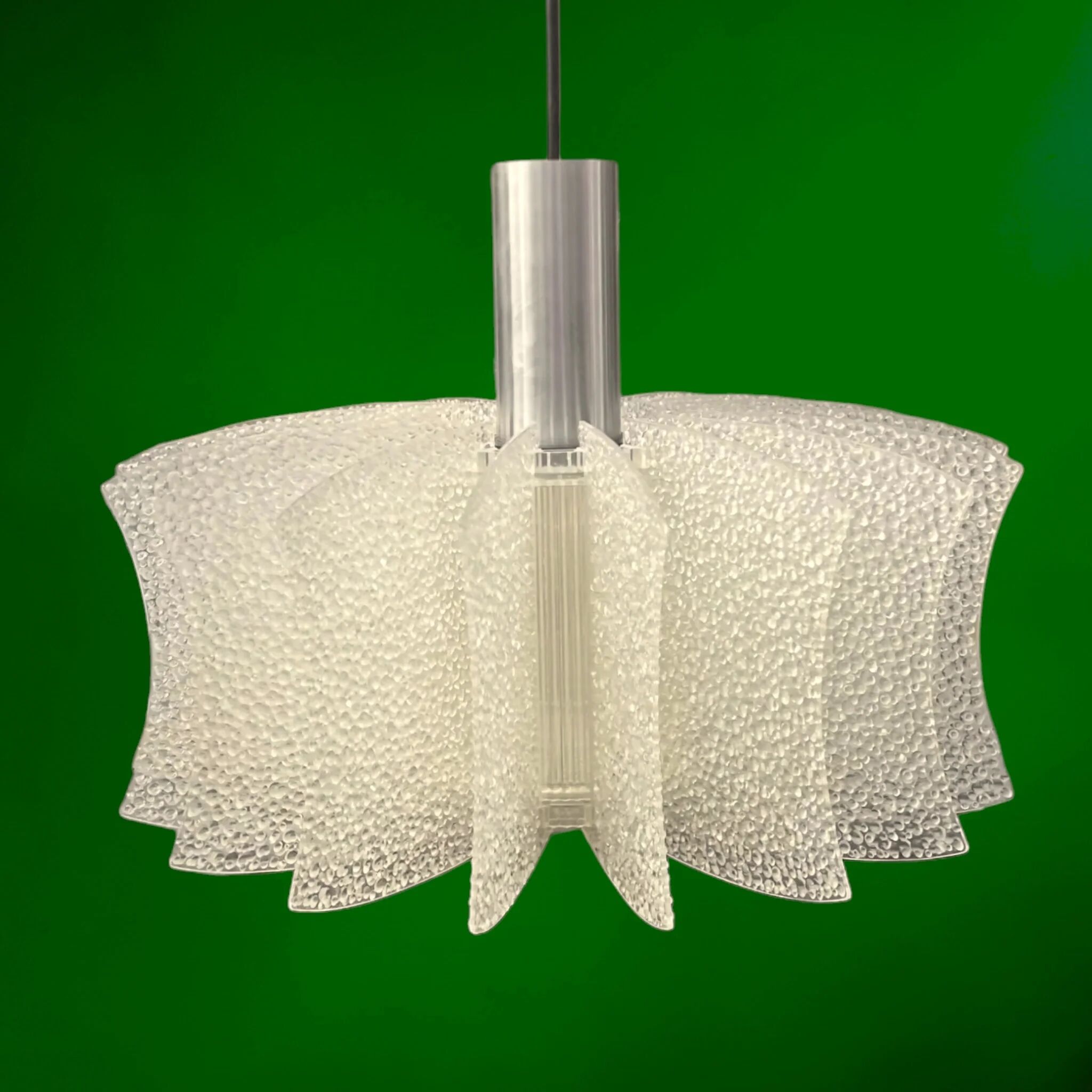 German suspension Space Age in textured aluminium and plastic – 1970s