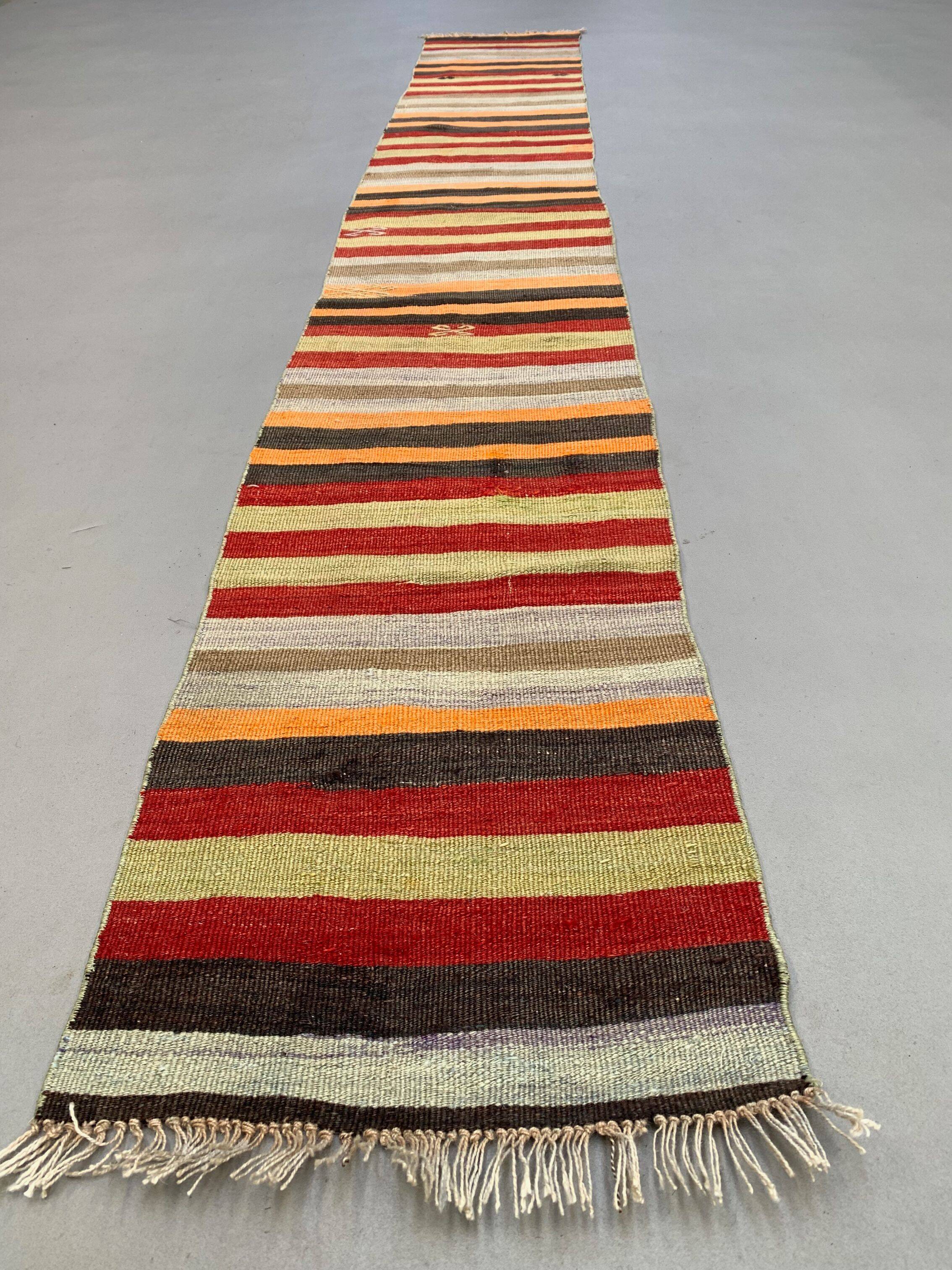 Old Turkish narrow Kilim Runner 347x49 cm shabby chic, vintage kelim