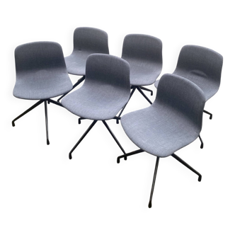 Set of 6 hay chairs, model aac 11 designed by hee welling