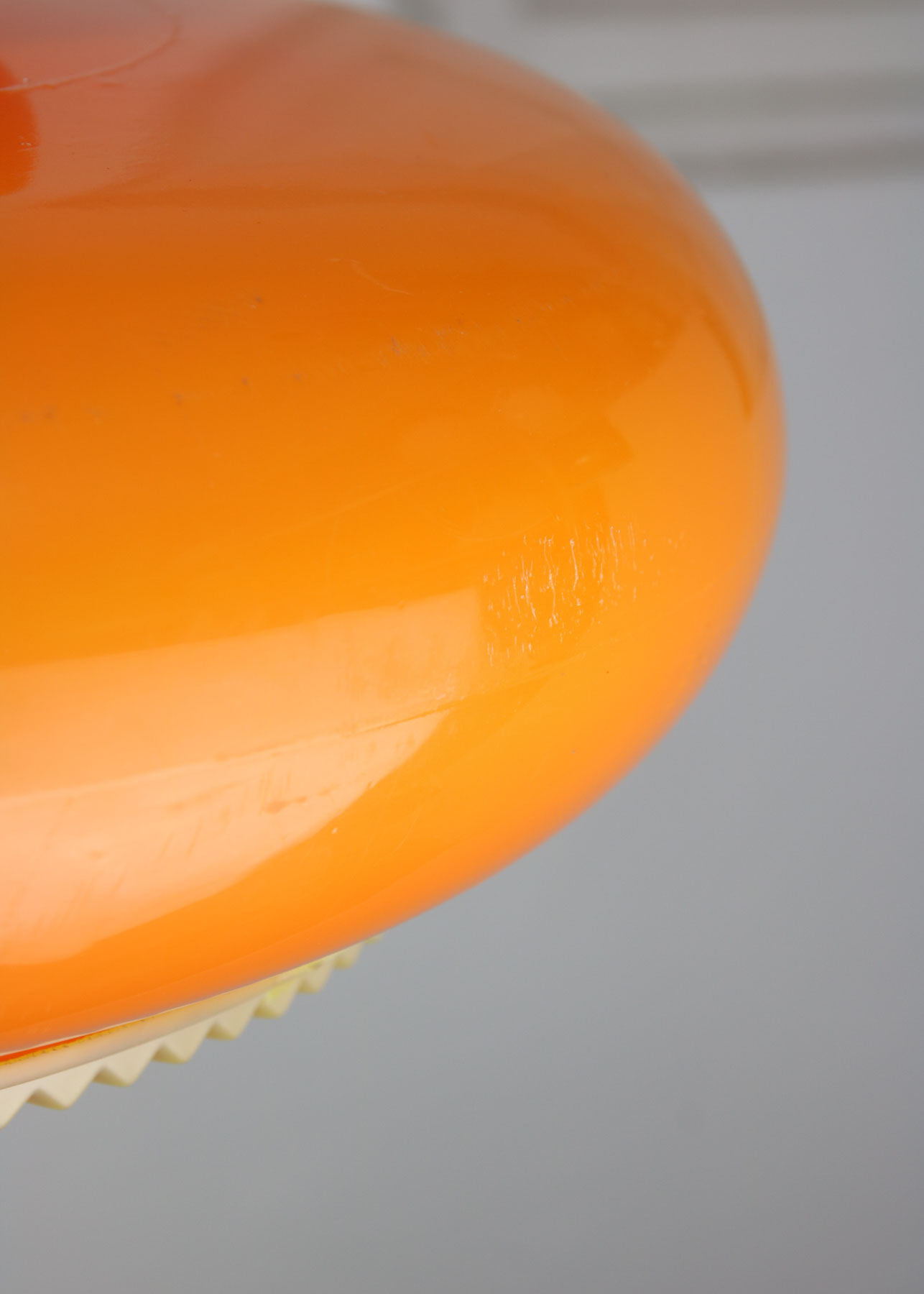 Mid-century acrylic italian orange pendant lamp