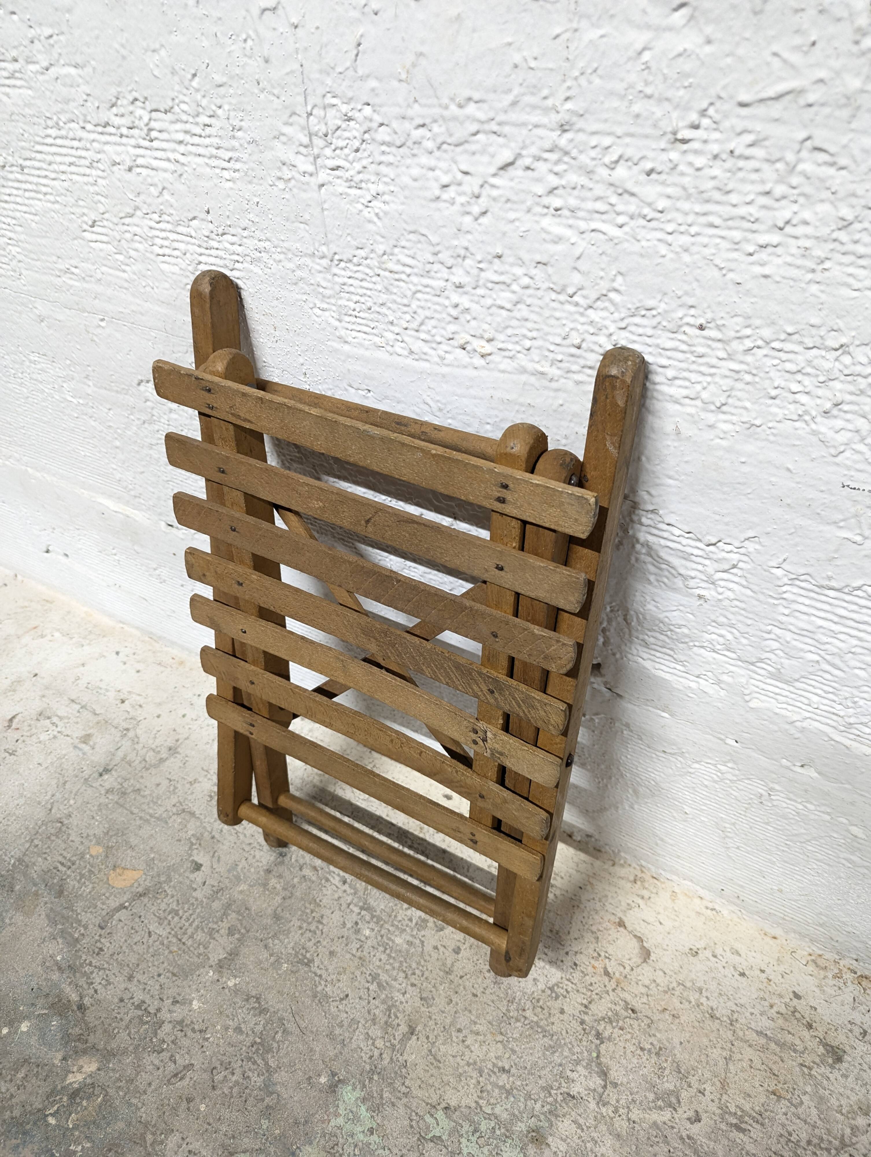 Wooden folding stool