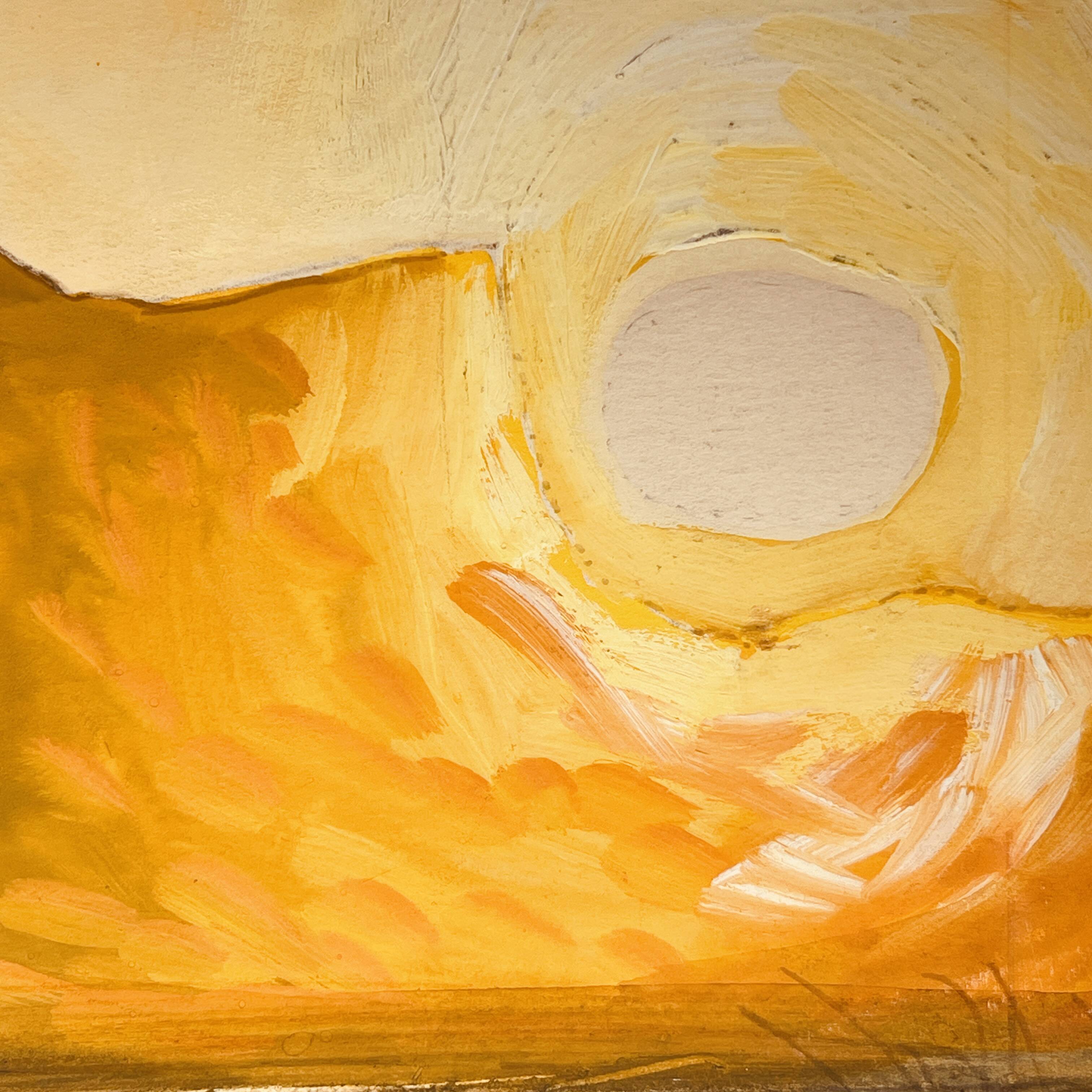 Abstract painting, jan burssens, mixed technique on cardboard, 20th century