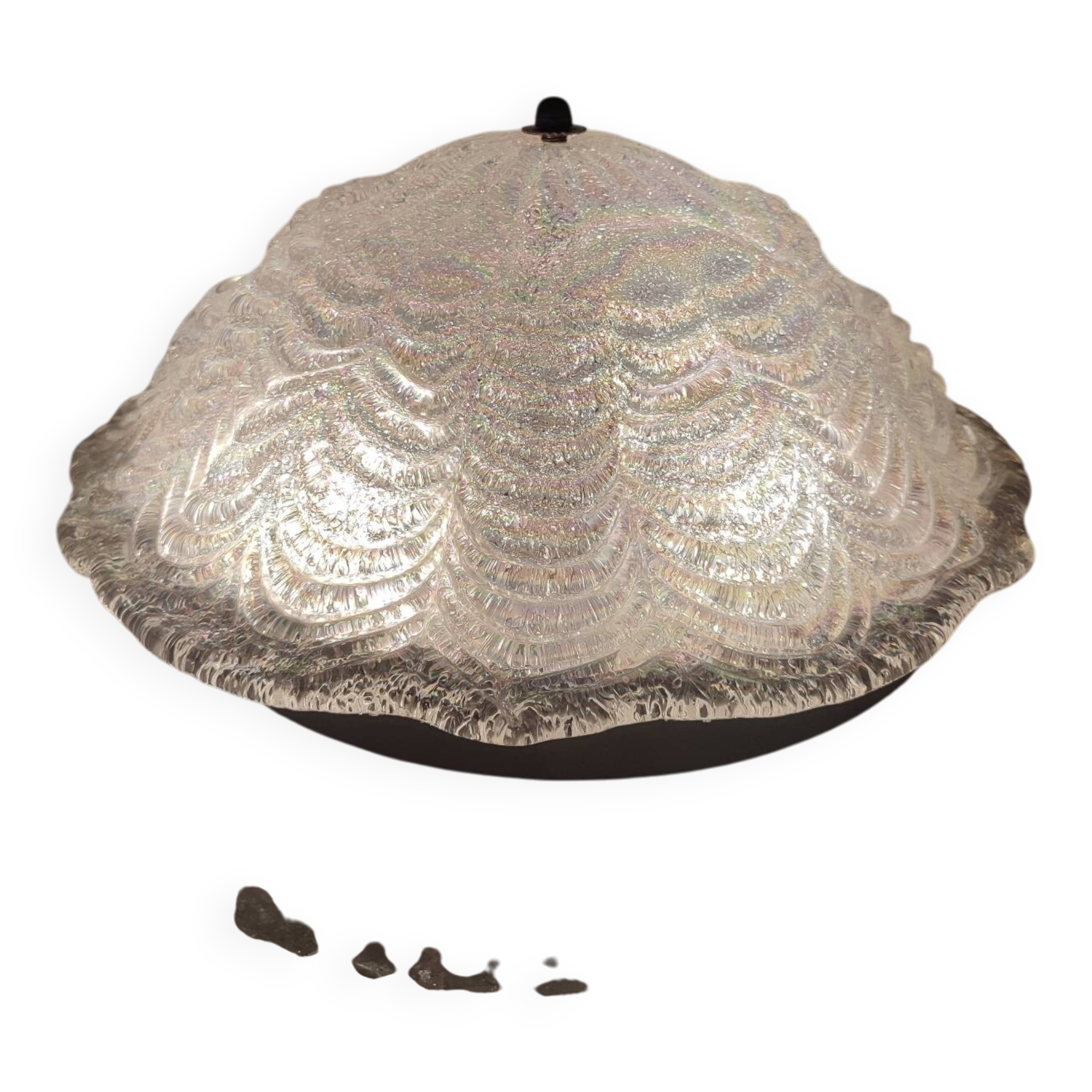 Lustre en verre de Murano irisé italien, 1970