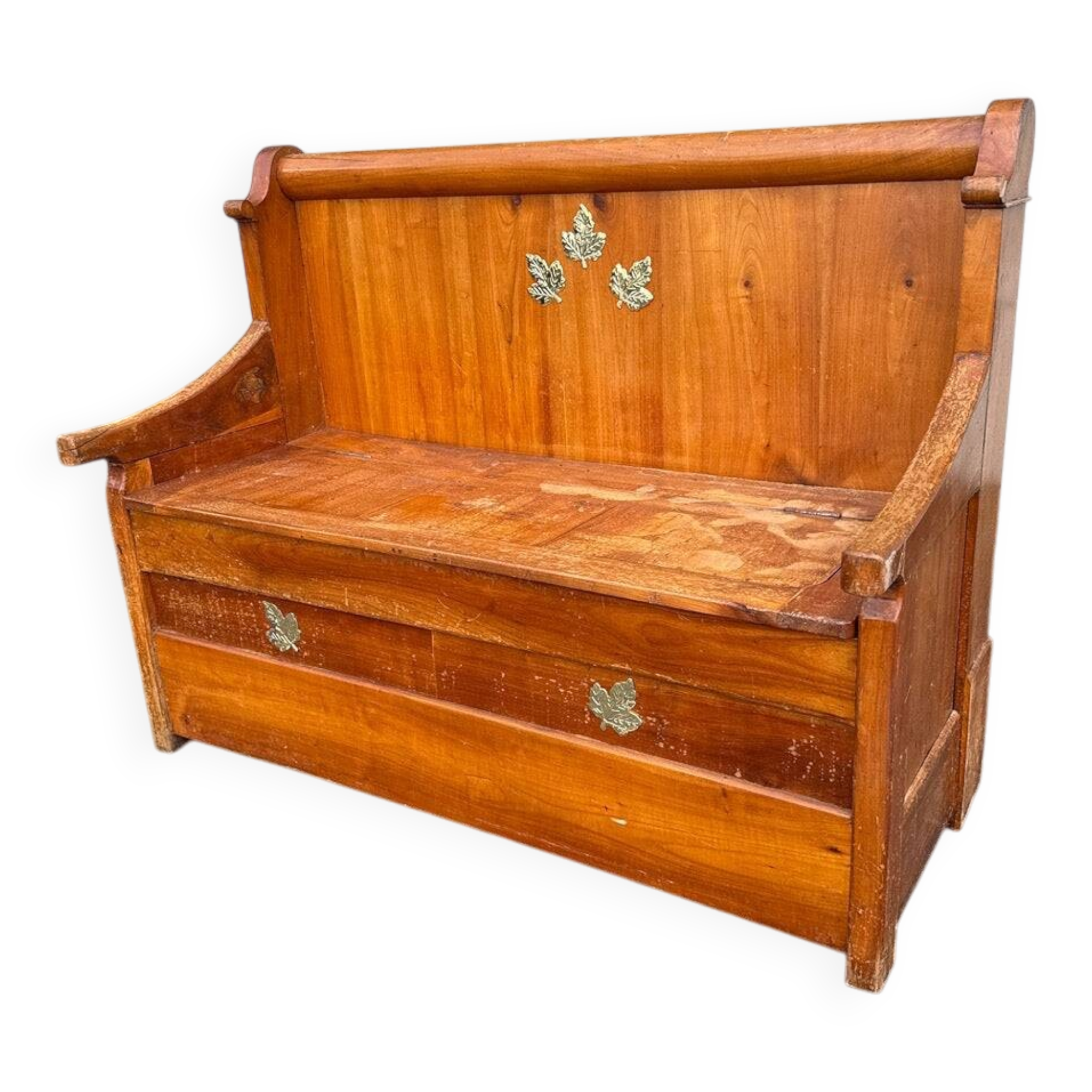 Banc coffre vintage en bois massif