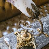 bronze lamp napoleon style lll 4 kg 36x27 cm tulip type muller unsigned