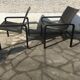 Pair of leather and metal chairs 70s