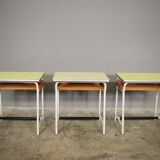 Vintage school benches, 60s, set of 3