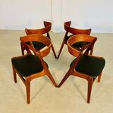 Chaises à manger vintage danoises par Kai Kristiansen pour Schou Andersens MøbelFabrik