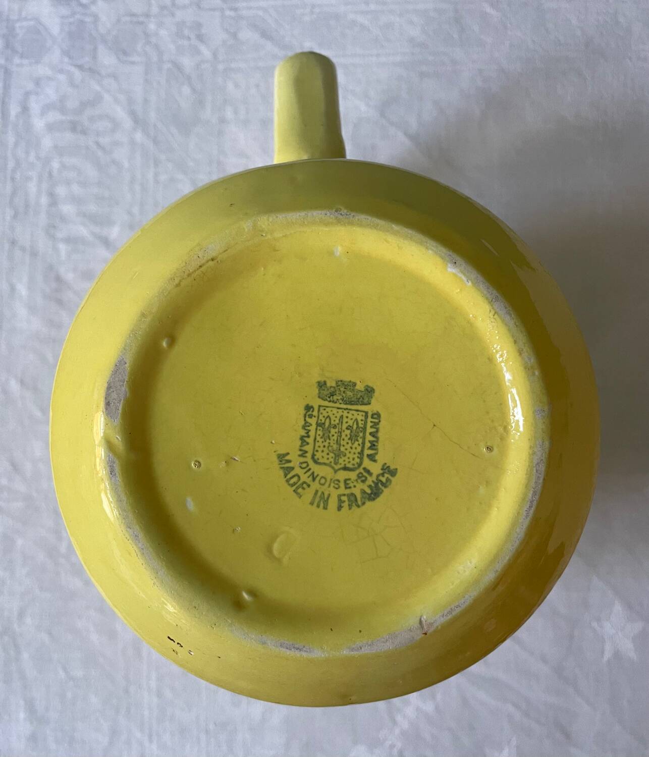 Old yellow pitcher Ste Amandinoise St Amand