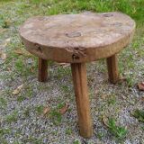 Tripod stool in raw wood