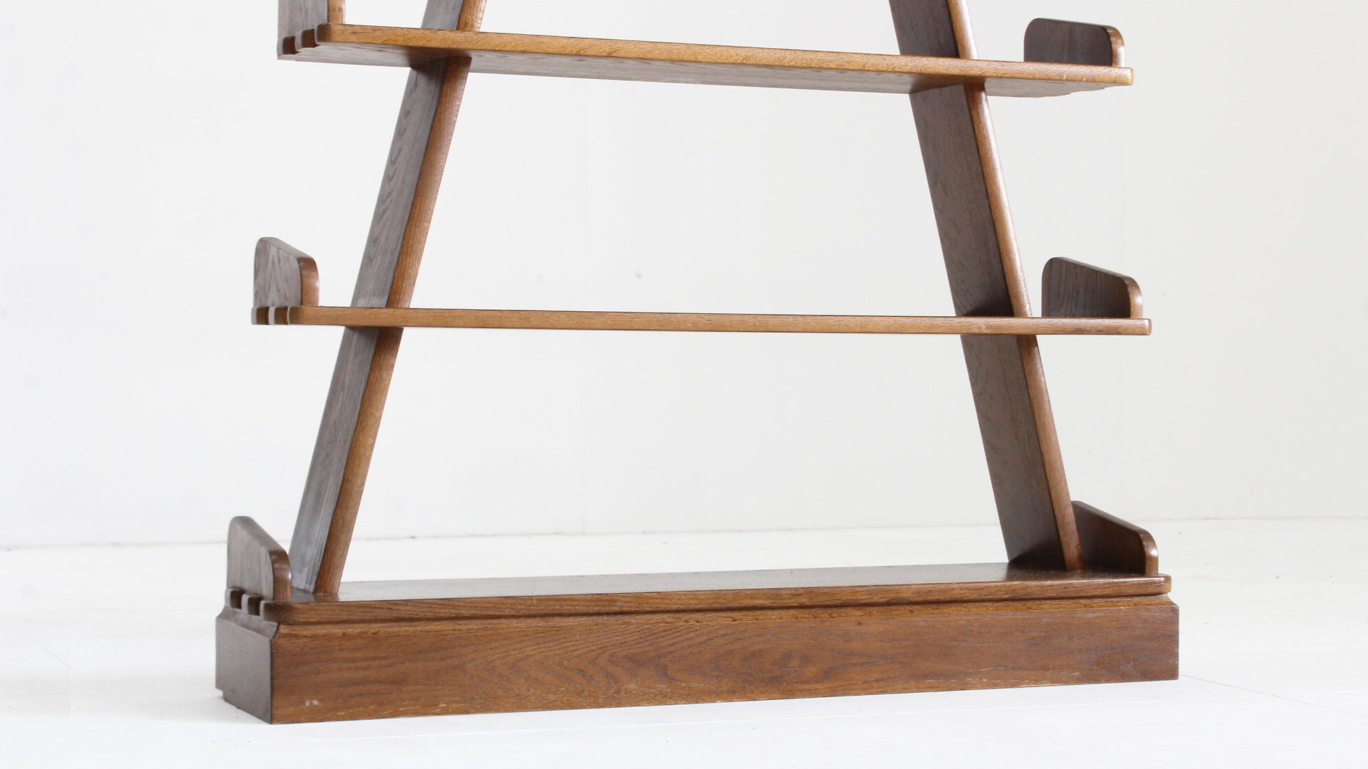Vintage brutalist pyramid shelving unit bookcase