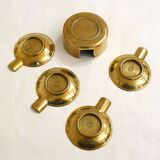 Set of 4 brass stackable ashtrays