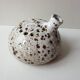Flower vase in pyrite ceramic stoneware signed Alain Prudhomme
