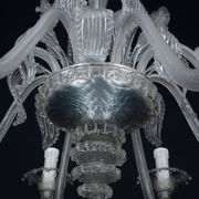 1940s Vintage Murano Clear Glass Chandelier, Classic Italian Art Glass