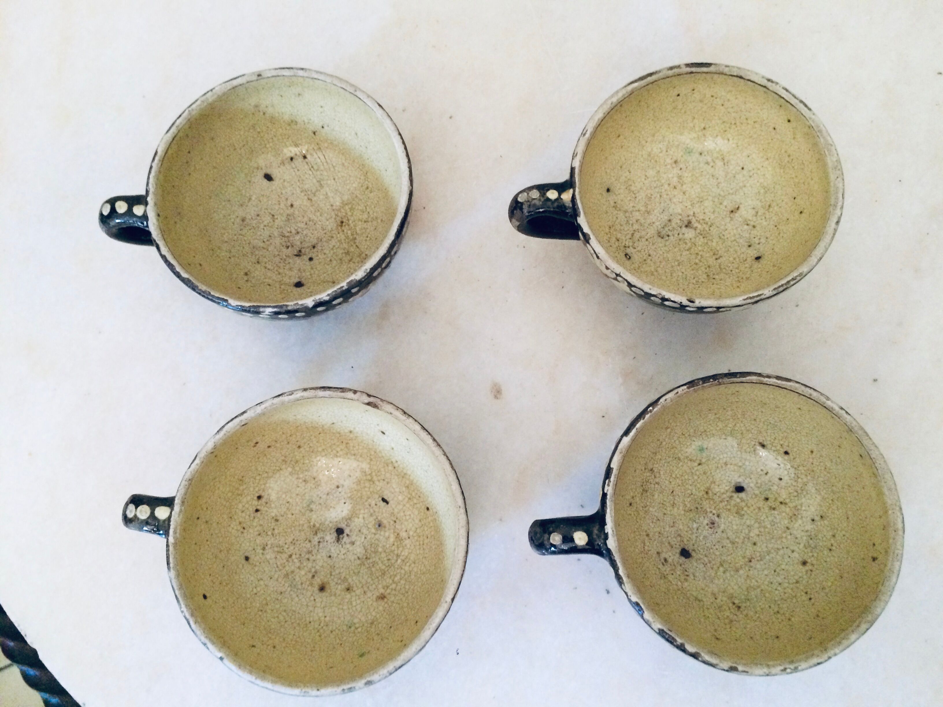 Old Marnaz terracotta cups