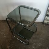 Chrome and glass bedside