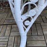 Emmanuelle Peacock white rattan armchair 1970