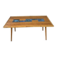 Rattan and ceramic coffee table, 60s