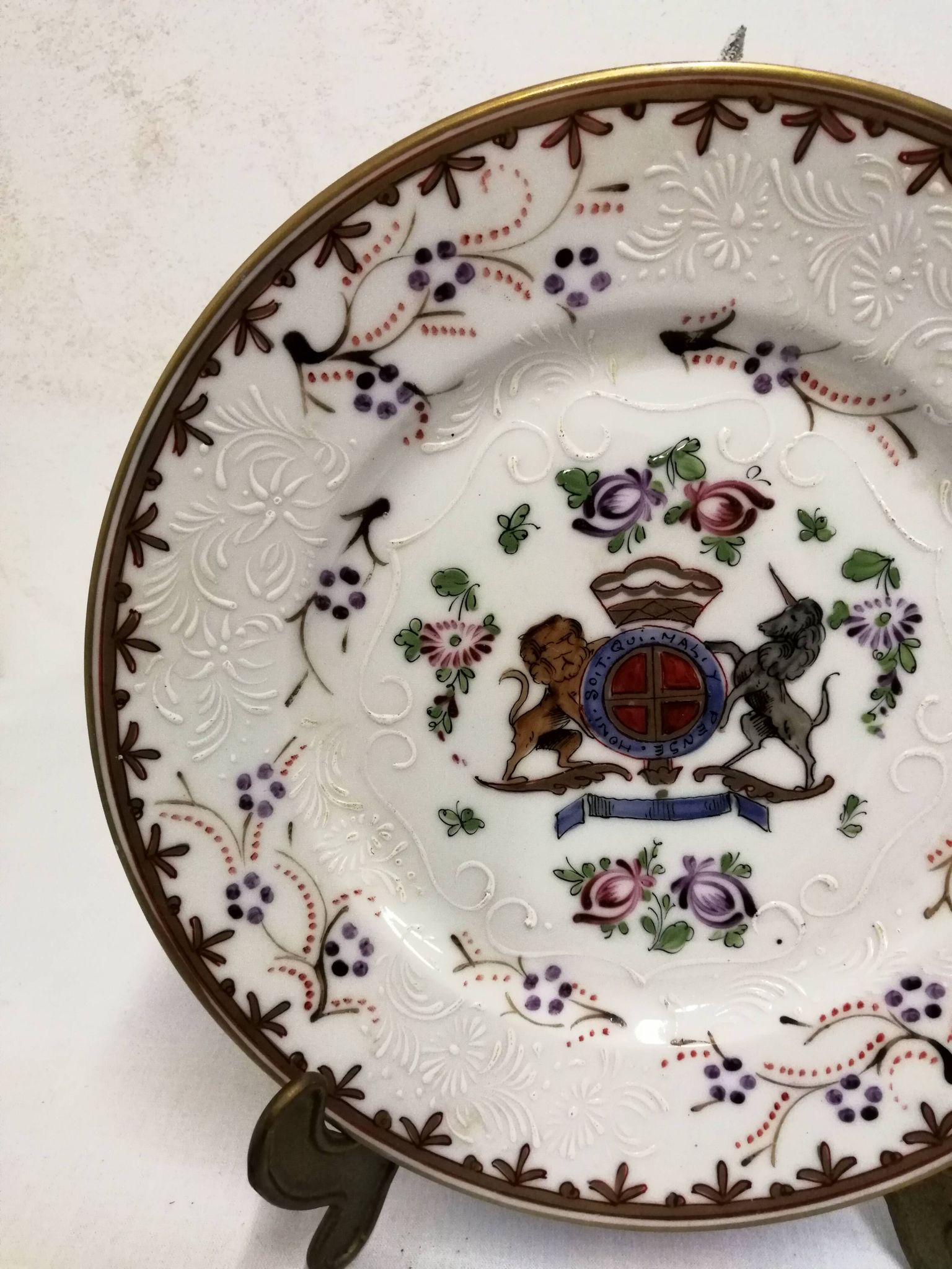 Assiette en Porcelaine Samson Armorié Blason