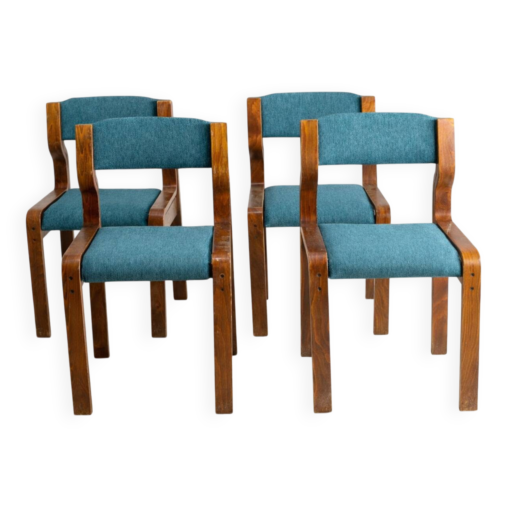 Set of 4 chairs, Ludvík Volák, 1960s–1970s, Czechoslovakia