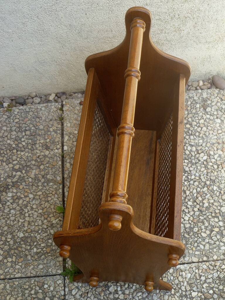porte revue  bois et cannage, vintage