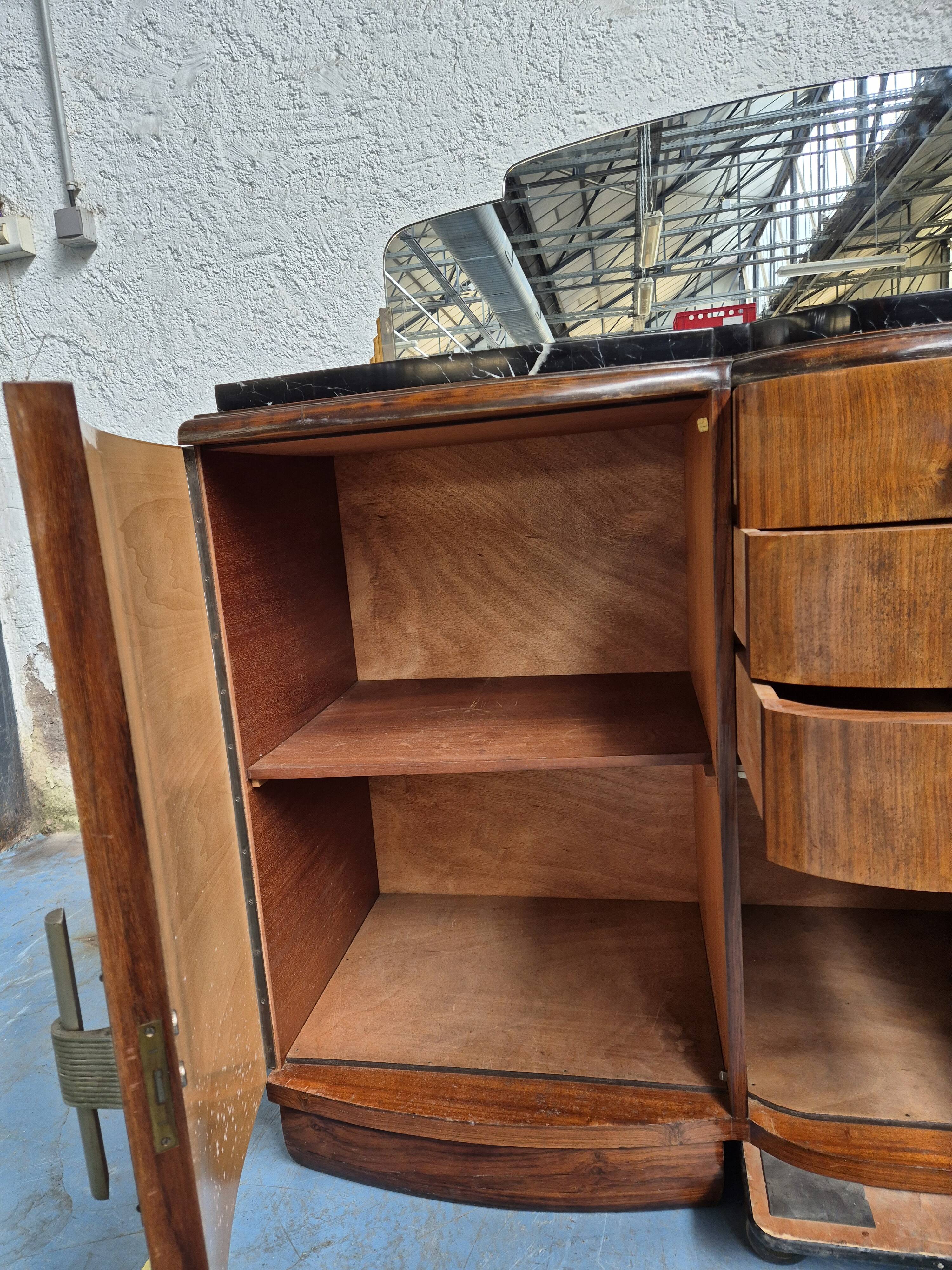 Marble top sideboard with mirror