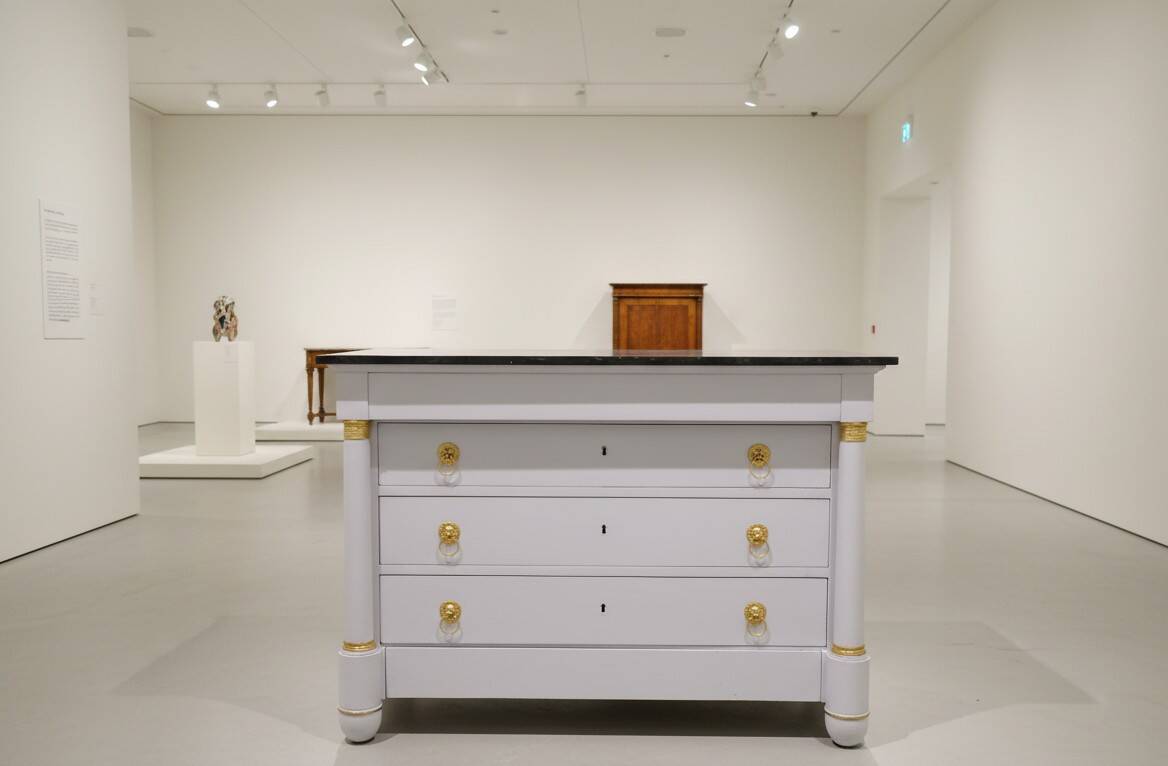 Empire style chest of drawers, 19th century, painted