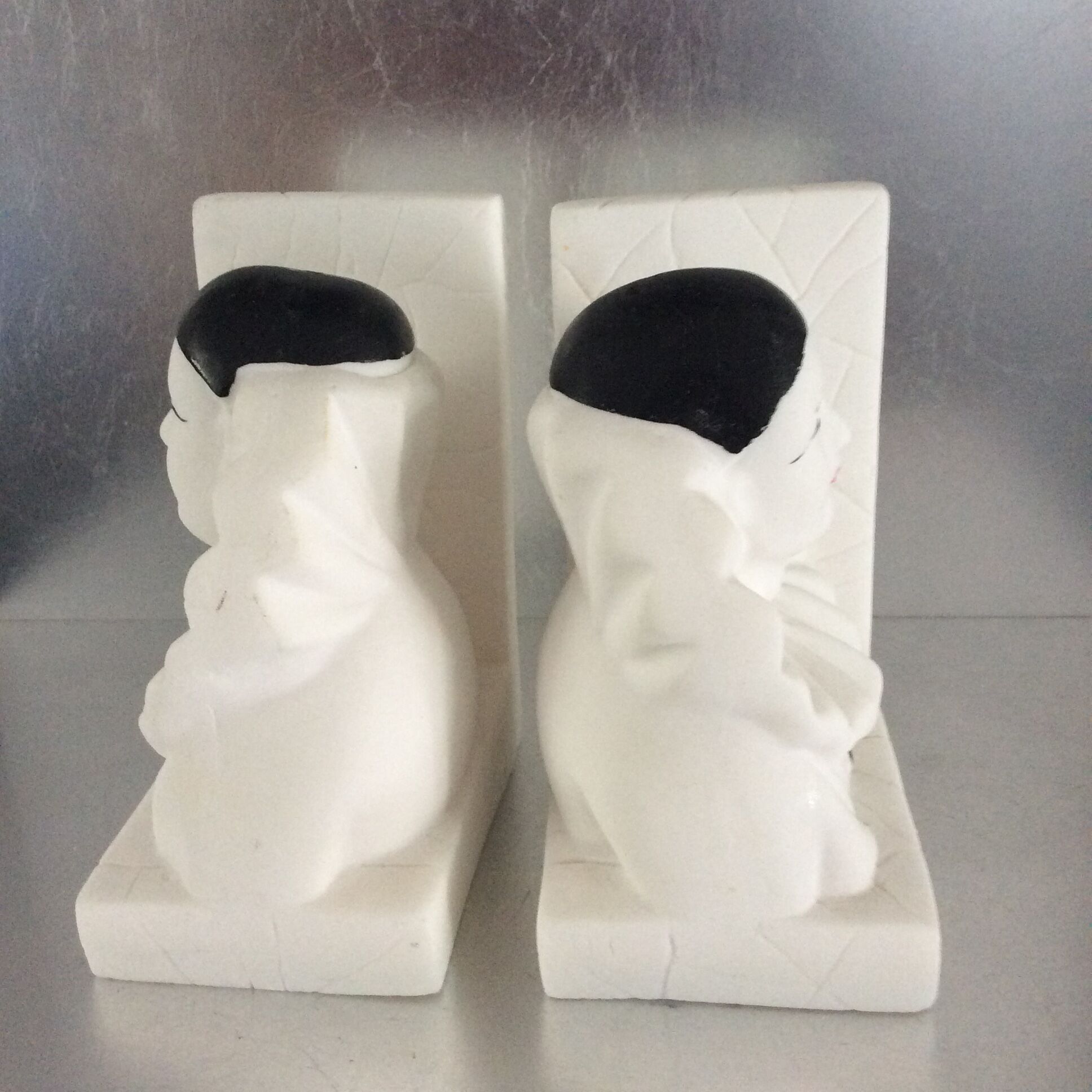 Pair of Pierrot bookends from the 70s-80s