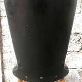 Pair of Baumann model Essor chairs in faux black leather, beech compass footing
