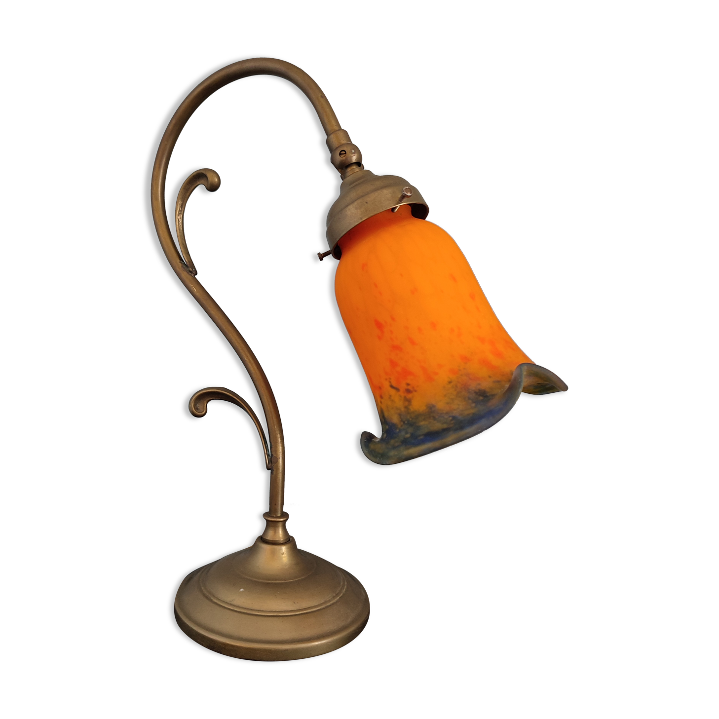 Old art nouveau style table lamp gooseneck