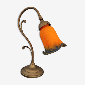 Ancienne lampe à poser style art nouveau col de cygne