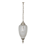 1960s vintage pendant lamp in decorated glass Italian design