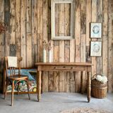 Table with turned legs in solid oak (renovated)