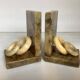 Pair of onyx marble ring bookends